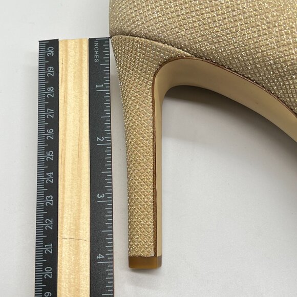Michael Michael Kors Womens 7M Gold Chantal Platform Pumps Heels Shoes - Picture 13 of 15
